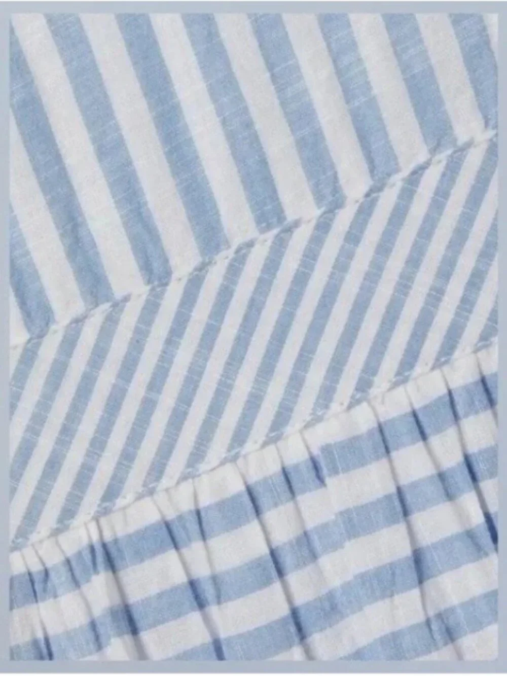 Love Shack Fancy blue/white stipe, tiered strapless maxi dress, 0 - Picture 3 of 7